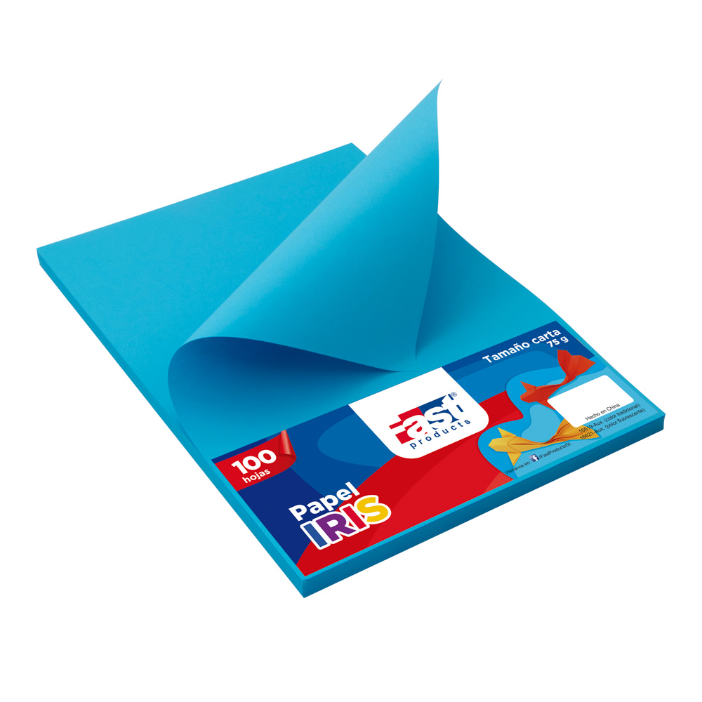 PAPEL IRIS FAST 75 GR. PX100 CARTA TURQUESA