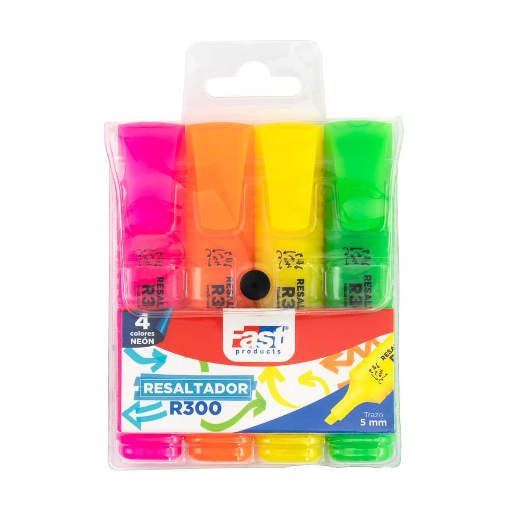 RESALTADOR FAST R300 ESTUCHE DE 4 COlORES