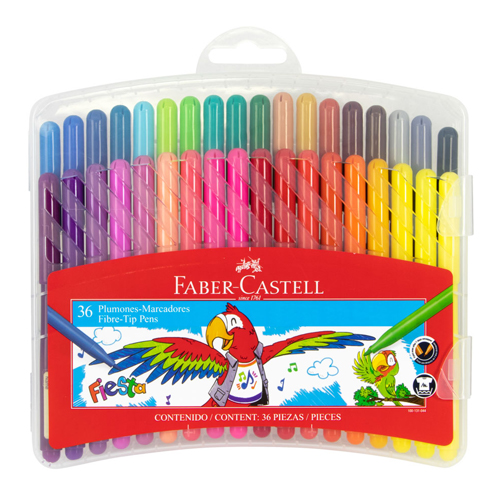 MARCADORES EN ESTUCHE FABER CASTELL 33645 36 COLORES