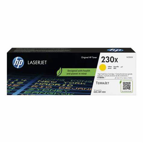 Tóner HP Amarillo 230X (W2302X) Para LaserJet Color LaserJet Pro 4201, 4202, 4203, MFP 4301, MFP 4302, MFP 4303