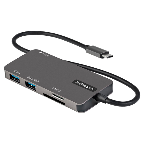 Adaptador Multipuertos  StarTech.com USB C a HDMI de 4K - 100W de Entrega de Alimentación PD - SD - MicroSD - Hub Ladrón USB 3.0 de 3 Puertos - Dock USB Tipo C - con Cable de 30cm (DKT30CHSDPD) - Estación de conexión - USB-C / Thunderbolt 3 - HDMI