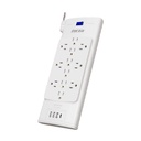 Regleta Forza Modelo FSP-1221USBCW Con 12 Tomas 1 Puerto USB-C 3 Puertos USB-A Color Blanco Capacidad De 2700 Joules.