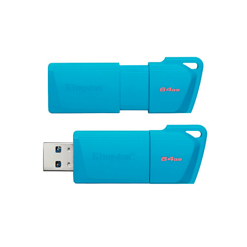 [KC-U2L64-7LB] USB Kingston flash drive  64 GB - USB 3.2 Gen 1 - NEON Aqua Blue
