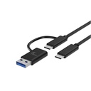 Cable Xtech USB-C USB-A - USB Type C - 1.82 m - 2 in one braided XTC-532