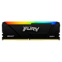 Memoria RAM Kingston FURY Beast RGB - DDR4 - módulo - 32 GB - DIMM de 288 contactos - 3200 MHz / PC4-25600 - CL16 - 1.35 V - sin búfer - no ECC - negro
