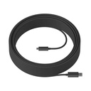 Logitech Strong - Cable USB - USB Tipo A (M) a 24 pin USB-C (M) - USB 3.2 Gen 2 - 25 m - Active Optical Cable (AOC), plenum - para Room Solution Huddle, Large