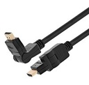 Cable Xtech HDMI macho a HDMI macho giratorio y pivotante 1.8mts Color Negro