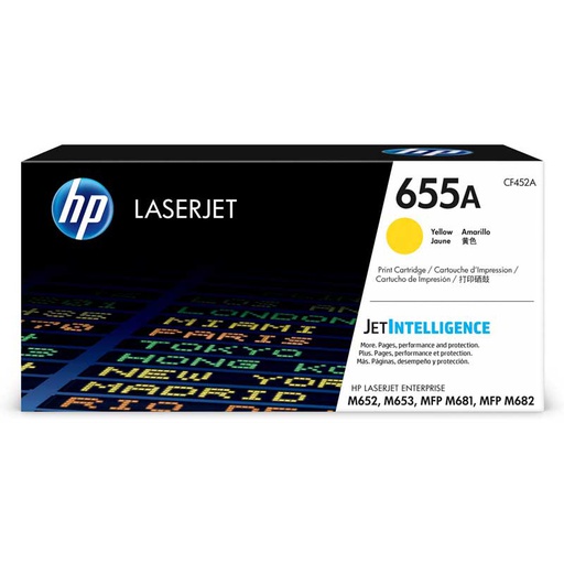 [CF452A] Tóner HP amarillo 655A para impresoras LaserJet Enterprise M652, M653, M681, M682