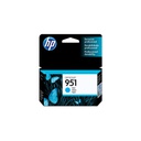 Tinta HP Cyan (951)para Officejet Pro 251, 276, 8100, 8600, 8600 N911, 8610, 8615, 8616, 8620, 8625, 8630, 8640