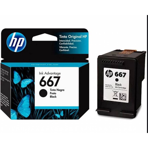 [3YM79AL] Tinta HP Negro (667)Deskjet Ink Advantage 6000, 6400,1200,2300,2700,4100