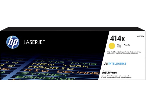 [W2022X] Tóner HP Amarillo (414X) Alto rendimiento 454, 479
