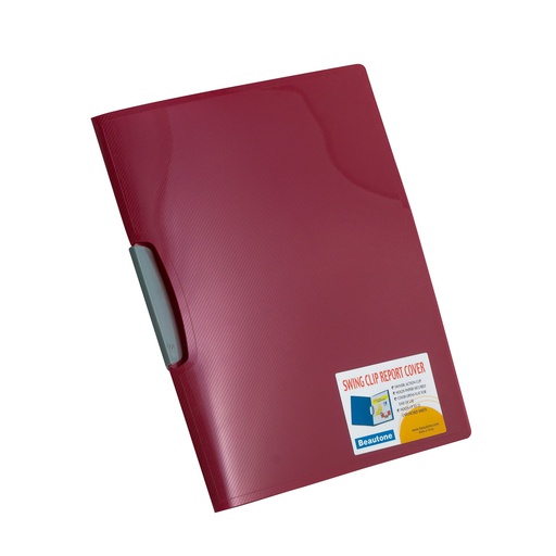 [07604-ROJO] Folder Clip Lateral Beautone Carta rojo metalico
