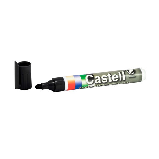 [10587-NEGRO] Marcador para pizarrón Castell Punta Redonda Negro