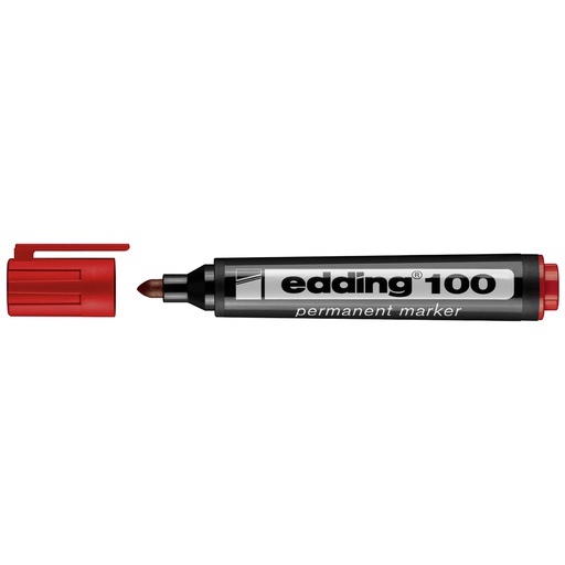 [11098-ROJO] Marcador Permanente Edding 100 punta redonda