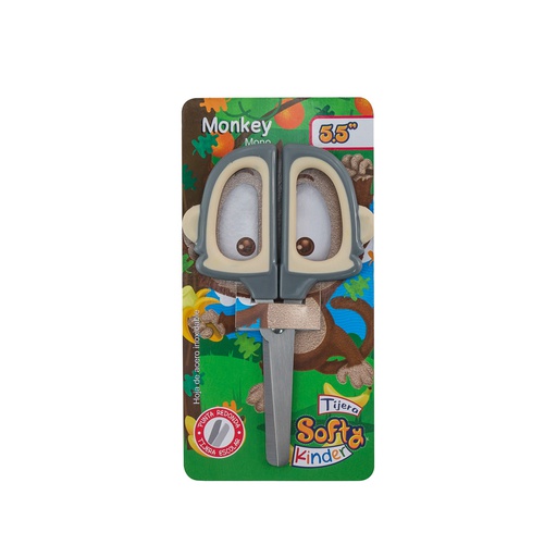 [13604-MONO] TIJERA ESCOLAR 5.5&quot; SOFTY KINDER MONO 