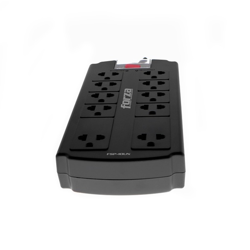 [FSP-10UN] Regleta Forza Power Technologies - Surge suppres sor - AC 110/220 V - 10 Tomas de Corriente - Material retardador de llama - Interruptor automático de sobrecarga 