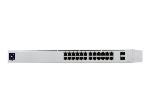[USW-24-POE] Switch Ubiquiti UniFi  USW-24-POE - Conmu tador - Gestionado - 24 x 10/100/1000 (16 PoE+) + 2 x Gigabit SFP - sobremesa, montaje en rack - PoE++ (95 W)