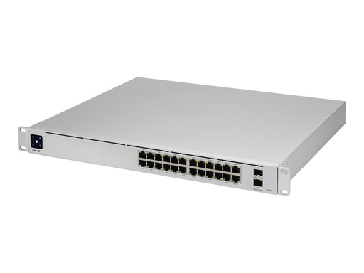 [USW-Pro-24-POE] Switch Ubiquiti UniFi  USW-Pro-24-POE - C onmutador - Gestionado - 24 x 10/100/1000 (16 PoE+, 8 PoE++) + 2 x 10 Gigabit SFP+ (enlace de subida) - sobremesa, montaje en rack - PoE++ (400 W)
