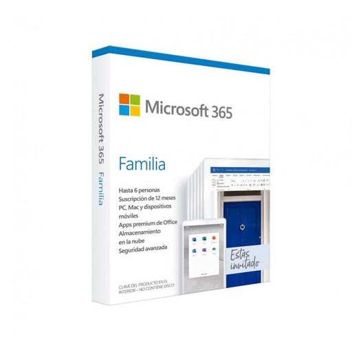 [6GQ-00088TP] Licencia Microsoft 365 Familia 1 Año (Hasta 6 usuarios), Español