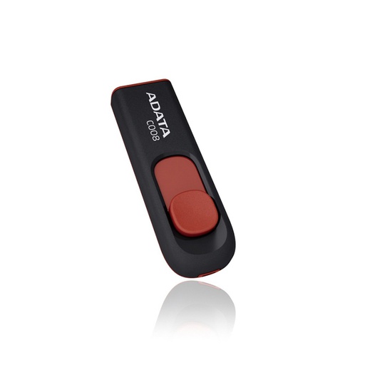 [AC008-16G-RKD] Memoria USB Adata C008, 16GB, USB 2.0, Negro/Rojo