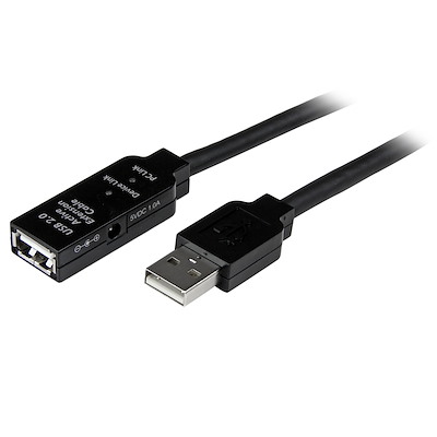 [USB2AAEXT15M] Cable de Extensión Alargador de 15m StarTech.com USB 2.0 Hi Speed Alta Velocidad Activo Amplificado, Macho a Hembra USB A