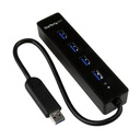 Adaptador Concentrador Hub Ladrón USB 3.0 StarTech.com Super Speed 4 Puertos Salidas Portátil para Laptop Ordenador - Negro - Hub - 4 x SuperSpeed USB 3.0 - sobremesa - para P/N: FCREADMICRO3, MSDREADU3CA