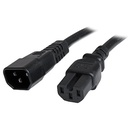 StarTech.com Cable 91cm 14 AWG Adaptador Jumper Bridge IEC C14 a IEC C15 para Servidor UPS - Cable de alimentación - IEC 60320 C14 a IEC 60320 C15 - CA 250 V - 90 cm - moldeado - negro