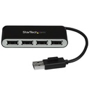 StarTech.com Concentrador Ladrón USB 2.0 de 4 Puertos con Cable Integrado - Hub Portátil USB 2.0 de 4 Puertos Alimentado por el Bus - Hub - 4 x USB 2.0 - sobremesa