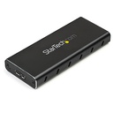 Caja Adaptador M.2 NGFF a USB 3.1 con Carcasa StarTech.com Protectora - Caja de almacenamiento - M.2 - SATA 6Gb/s - 600 MBps - USB 3.1 (Gen 2) - negro, plata - para P/N: TBLT3MM1MA, TBLT3MM2M, TBLT3MM2MA