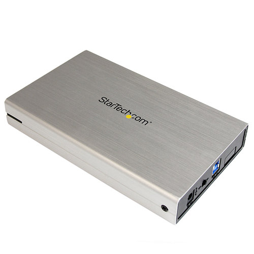 [S3510SMU33] Caja Carcasa de Aluminio USB 3.0 StarTech.com de Disco Duro HDD SATA 3 III de 3,5 Pulgadas Externo UASP, Plateado, Caja de almacenamiento