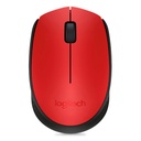 Mouse Inalámbrico para Computadora Logitech M170 color rojo/negro