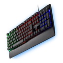 Teclado Xtech multimedia cableado para videojuegos con iluminación de fondo multicolor