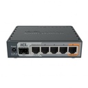 Router MikroTik RouterBOARD hEX S- conmutador de 4 puertos - GigE - Puertos WAN: 2