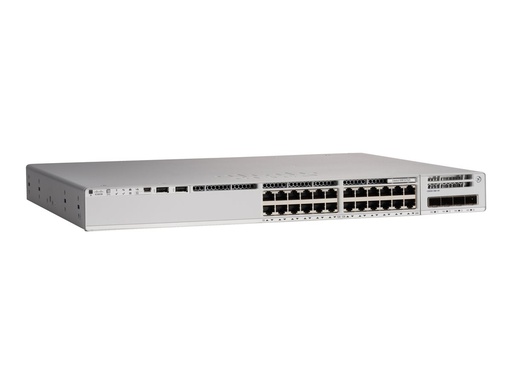 [C9200L-24P-4X-E] Cisco Catalyst 9200L - Network Essentials - conmutador - L3 - 24 x 10/100/1000 (PoE+) + 4 x 10 Gigabit SFP+ (enlace de subida) - montaje en rack - PoE+ (740 W)