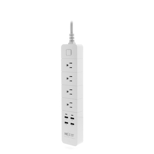 [NHP-E610] Regleta Inteligente Nexxt Conexión Wi-Fi - 4 toma corriente, 4 puertos USB de carga