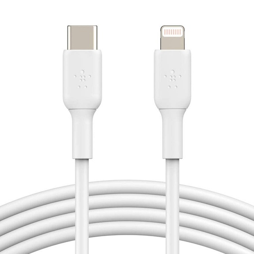 [CAA003bt1MWH] BOOST CHARGE - Cable Lightning - USB-C (M) a Lightning (M) - 1 m - blanco - suministro de potencia USB (18W) - para Apple iPad/iPhone/iPod (Lightning)