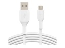 Cable USB Belkin BOOST CHARGE Micro-USB tipo B (M) a USB (M) 1m Color blanco