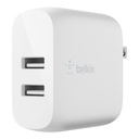 Adaptador de corriente Belkin 2 x USB Color blanco 24 vatios