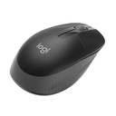 Mouse Logitech M190 óptico, 3 botones, inalámbrico, receptor inalámbrico USB, carbón