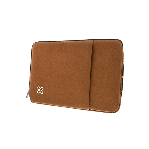 [KNS-420BR] Funda para portátil 15.6&quot; Poliéster, Marrón, Con bolsillo.