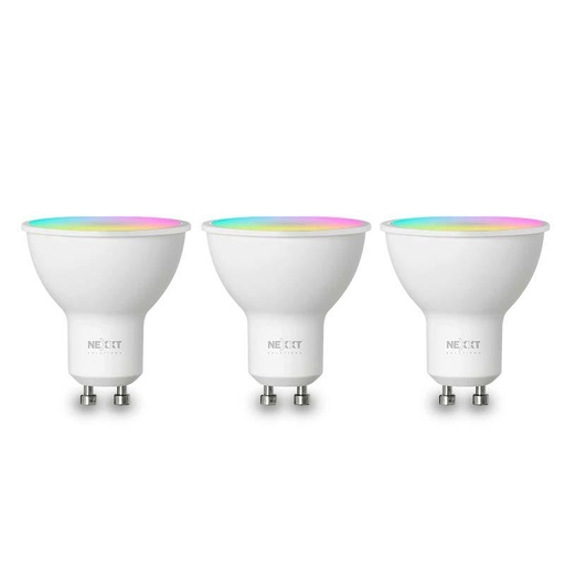 [NHB-C3103PK] Bombilla LED inteligente Wi-Fi Nexxt Solutions 110v multicolor 3PK MR16 40 watts