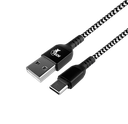 Cable USB Xtech - 4 pin USB Type A - 24 pin USB-C - 1.8 m - Black & white - Braided-XTC-511