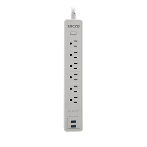 [FSP-512USBW] Protector Forza - AC 110/220 V - 5 Tomas de Corriente - UNV NEMA 2USB 5ft WH