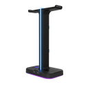 Soporte doble para Auriculares con Luz RGB y 2 Puertos USBXTH-690