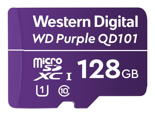 [WDD128G1P0C] WD Purple SC QD101 WDD128G1P0C - Tarjeta de memoria flash - 128 GB - UHS-I U1 / Class10 - microSDXC UHS-I - púrpura