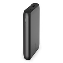 Cargador portátil Belkin 20000 mAh - 30 vatios - Fast Charge, PD - 2 conectores de salida (USB, USB-C) - negro