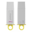 Memoria USB 3.2 128GB KINGSTON KC-U2G128-5R DataTraveler GEN 1, Color blanco con amarillo.