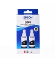 Tinta Epson Negro DUO (T664 ) de 70ml C/U. Para L110 / L120/ L121/L200 / L210 / L220 / L300/L310 /L350 / L355 / L365 / L375 / L380 / L395 / L396 / L455 / L475 / L495 / L555 / L565 / L575 / L1300
