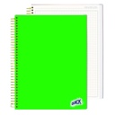 CUADERNO C/ESPIRAL QUICK 200H. FLEX. CUADROS PLANNER NEON (40)