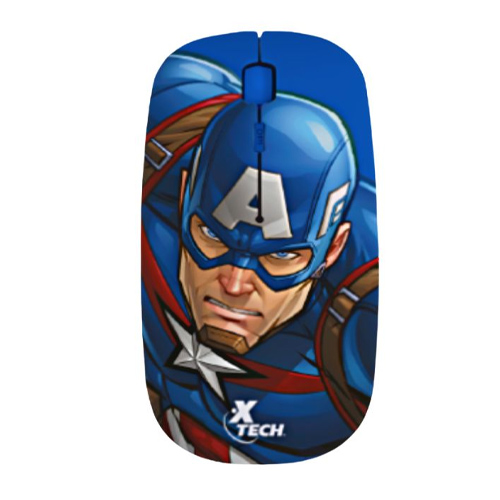 [XTM-M340CA] Mouse Xtech XTM-M340CA 2.4 GHz  Wireless Azul Marvel Captain America